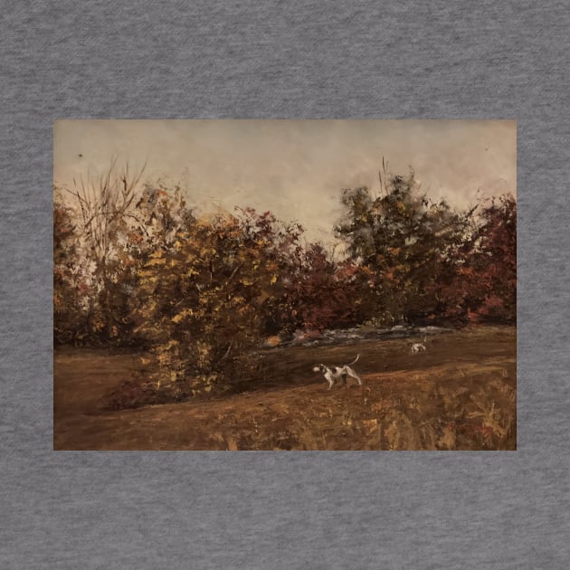 Point Dogs Hunting Oil on Canvas by Gallery Digitals